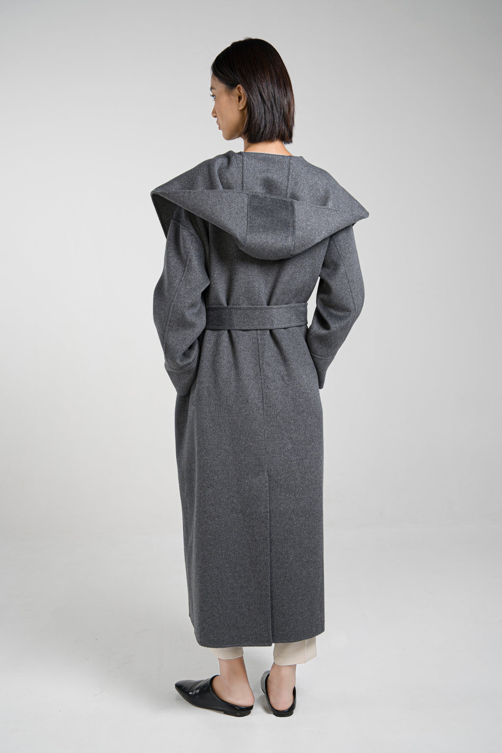Large-Lapel Hooded Coat