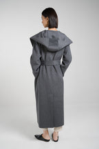 Large-Lapel Hooded Coat