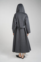 Large-Lapel Hooded Coat