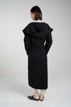 Large-Lapel Hooded Coat